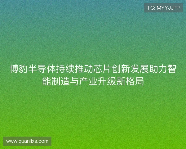 博豹半导体持续推动芯片创新发展助力智能制造与产业升级新格局